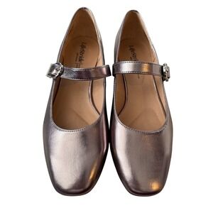 LifeStride Cameo MJ Mary Jane Flats Pewter Metallic Shoes Women's Size 8.5M‎